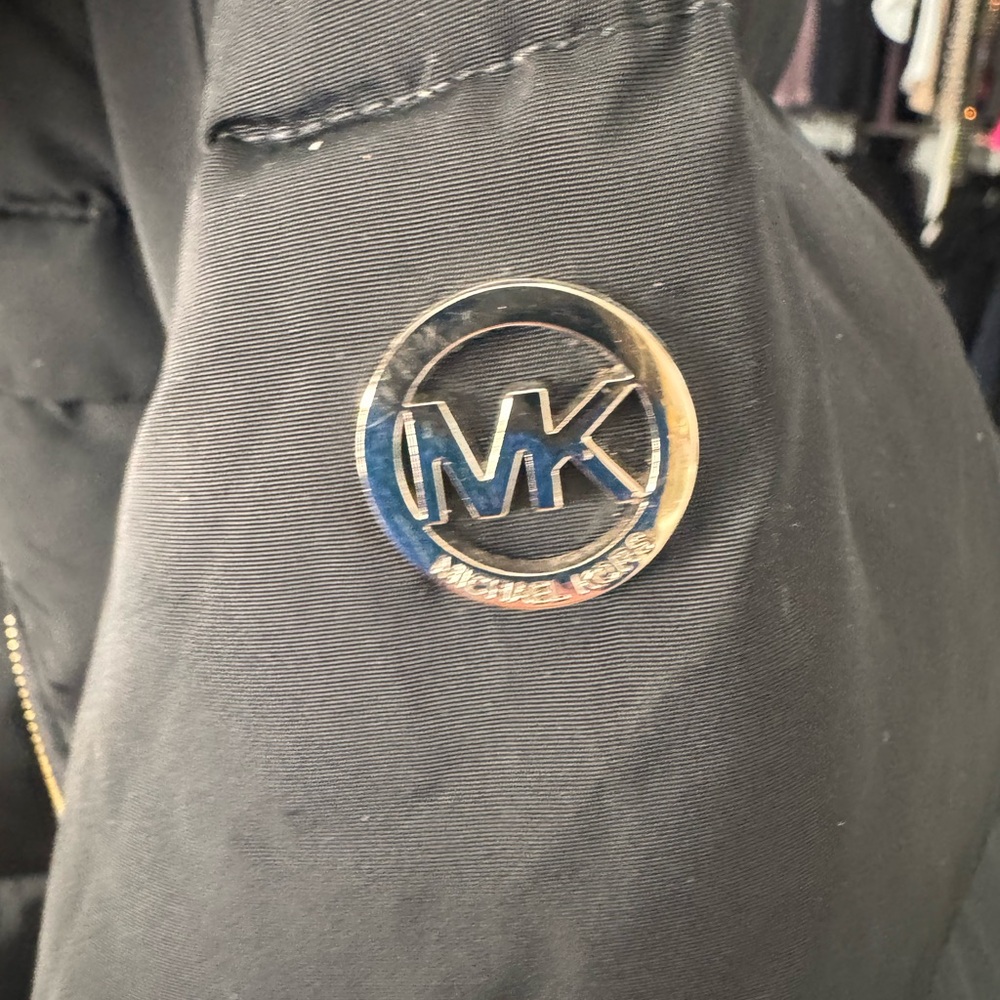 Michael Kors Black Puffer Jacket with Fur Trim - Picture 4 of 10